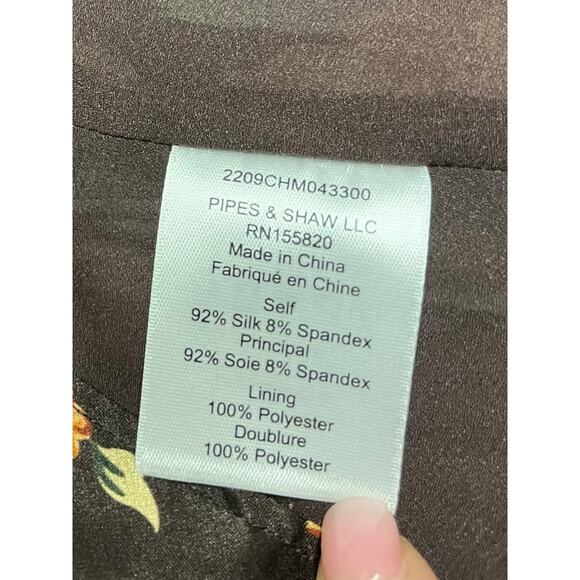 VERONICA BEARD Pixie Floral Ruched Silk Midi Skirt | Womens 0, Oxblood Brown - Picture 11 of 11